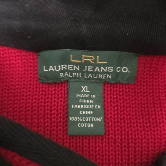 LRL Ralph Lauren Red Black Gold RL Buttons Sweater Military Sgt Peppers - Picture 4 of 12